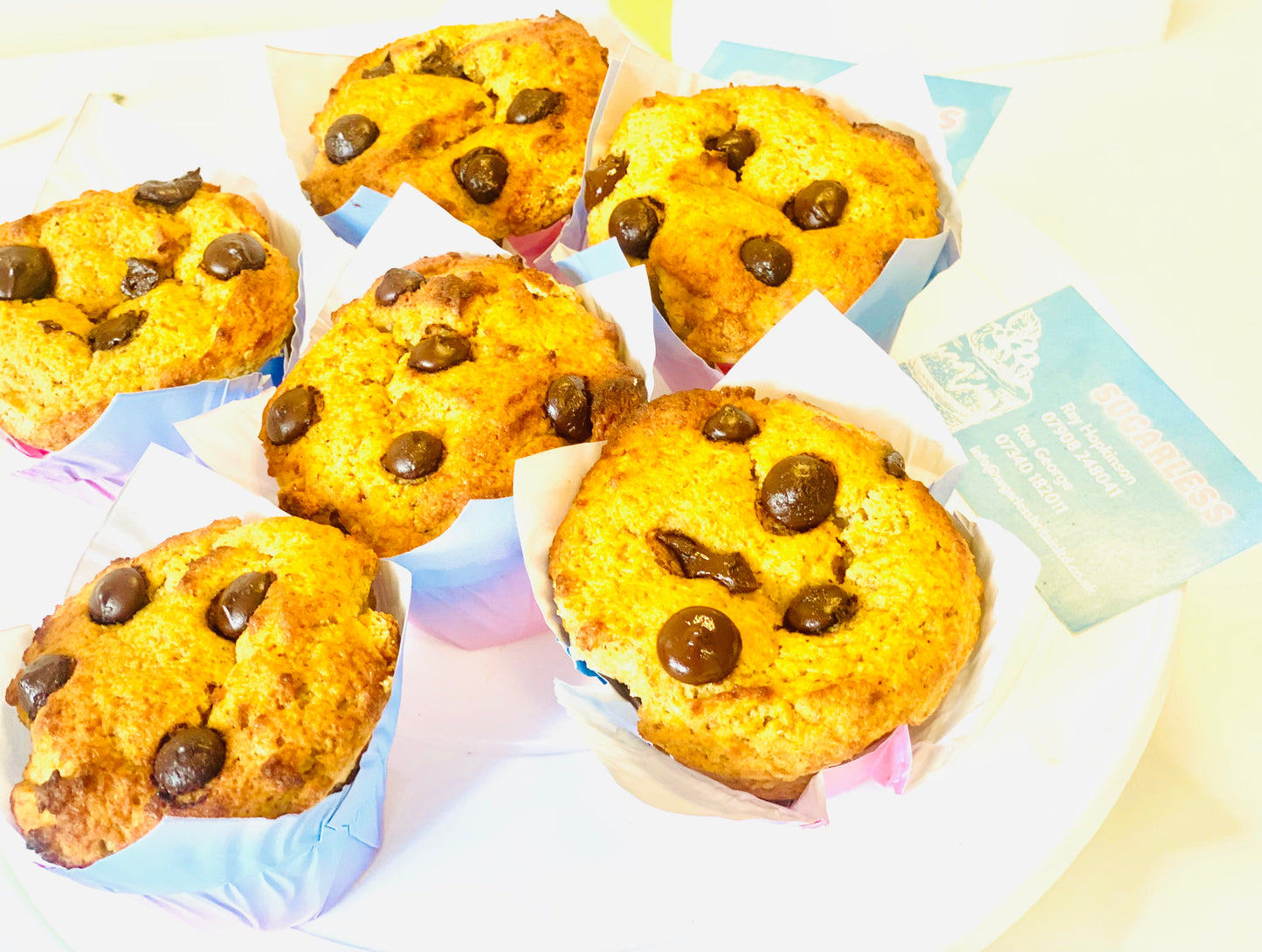 Keto Vanilla 90% dark Choc-Chip Muffins (Freezer-friendly)