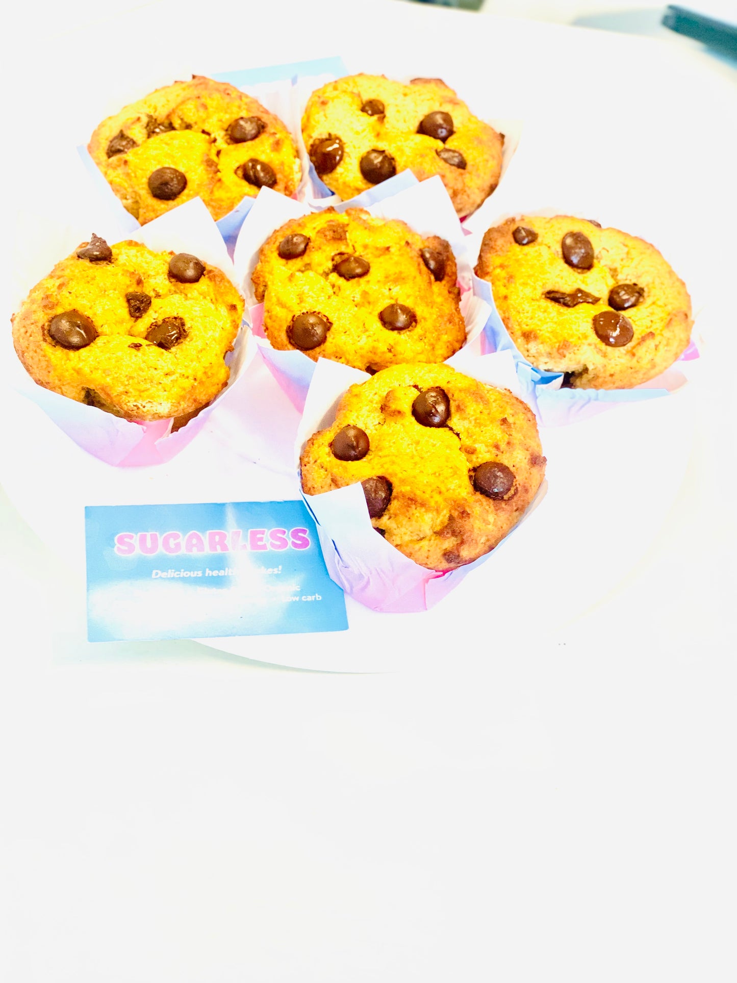 Keto Vanilla 90% dark Choc-Chip Muffins (Freezer-friendly)