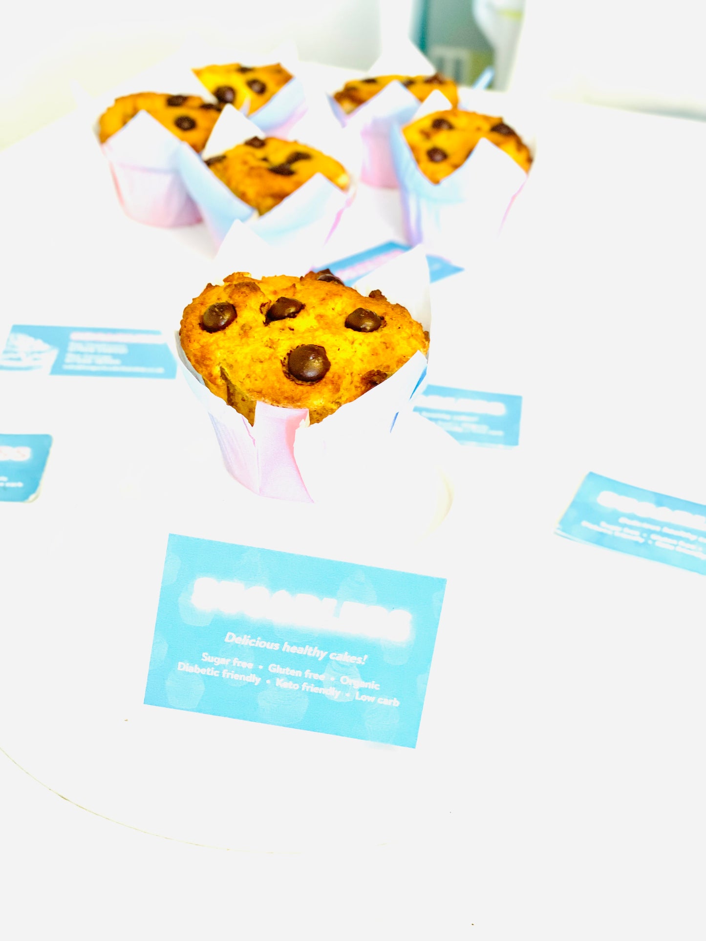 Keto Vanilla 90% dark Choc-Chip Muffins (Freezer-friendly)