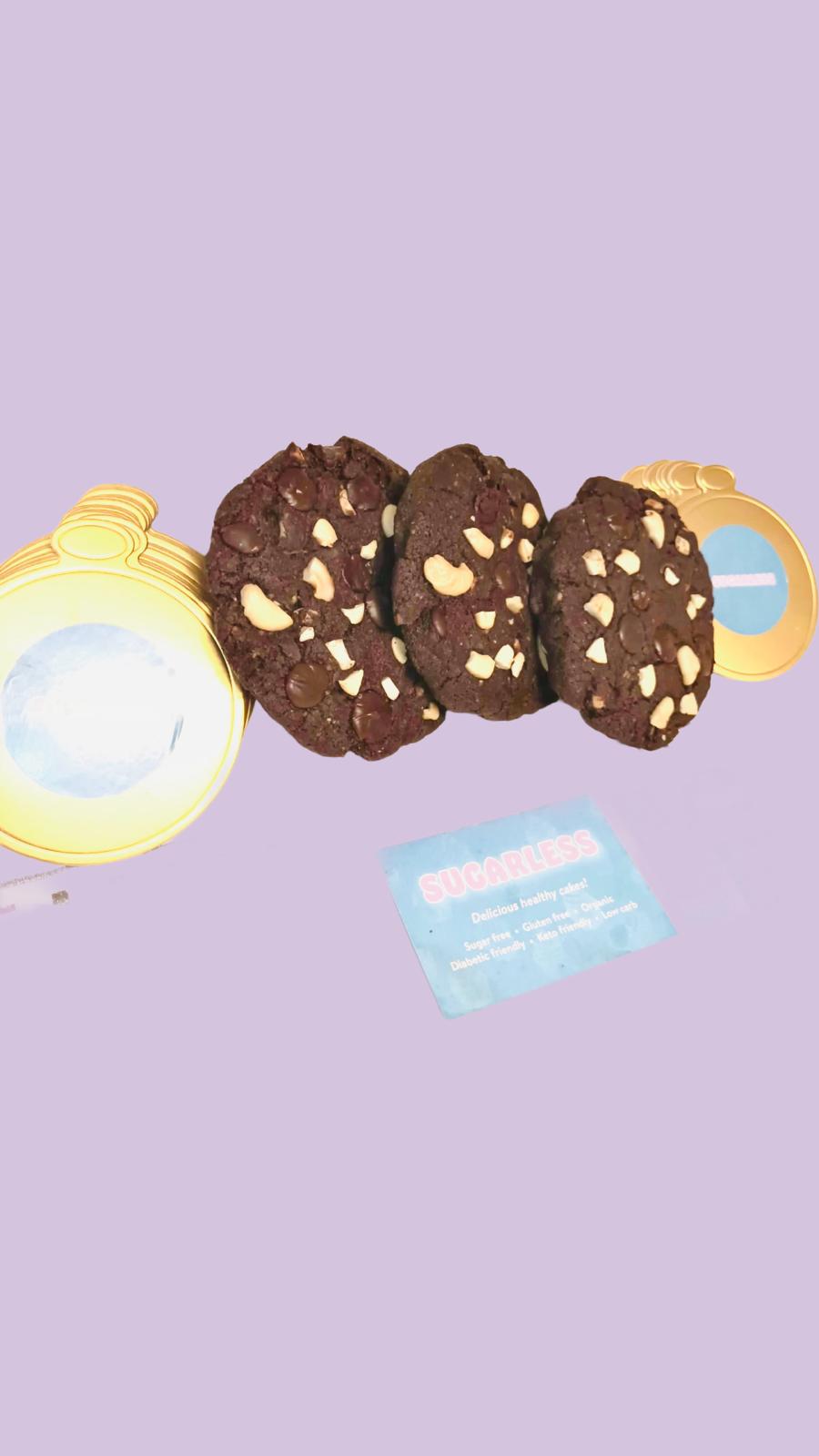 KETO DOUBLE CHOCOLATE AND CASHEWS COOKIES (Not Freezer Friendly)